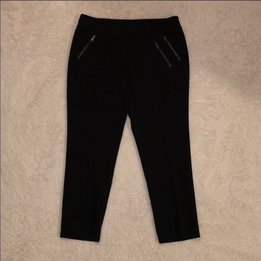 Black Dress Pants Capri Zipper Career Size 2